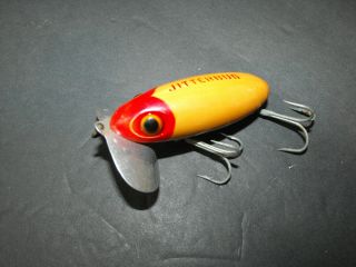 Vintage Fred Arbogast Jitterbug Red/white Scale Topwater Fishing Lure