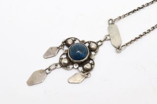 A Pretty Antique Edwardian Arts & Crafts Silver 925 Blue Gemstone Necklace