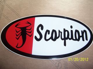 1 - 4 " X 7 " Vintage Scorpion (remake Red,  White And Black Vinyl Sticker)