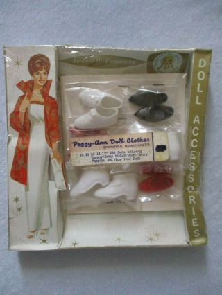 Vintage Peggy Ann Doll Shoes Tammy,  Mitzi,  Mary Poppins 6 Pairs – Mib