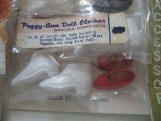 Vintage Peggy Ann Doll Shoes Tammy,  Mitzi,  Mary Poppins 6 Pairs – MIB 6