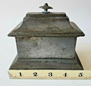 Tobacco Box And Cover Georgian Scarce Antique Heavy Pewter Probably English