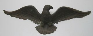 Vtg Solid Brass Metal American Bald Eagle Statue Wall Hanging 20 " Barn Rustic