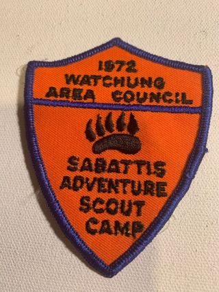 Boy Scouts - 1972 Sabattis Adventure Scout Camp - Watchung Area Cncl.  Patch