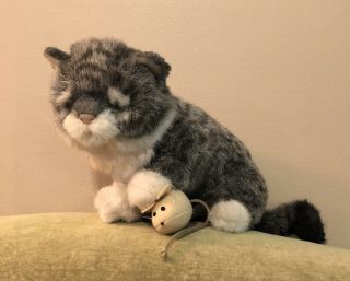 Vintage 1985 Applause Avanti Baby Animals Grey Tabby Cat Kitten 14” Plush