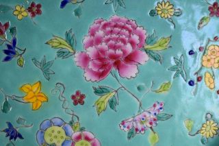 VINTAGE CHINESE PORCELAIN ENAMELS HANDPAINTED FLOWERS PLATE 5