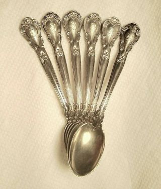 Antique Gorham Chantilly Demitasse Sterling Silver Spoon 4 1/4 " 9.  2gms 6 Avail