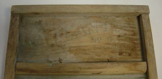 National Washboard Co No 510 Atlantic No 5 Wood Glass Great Patina Chicago Vtg 4