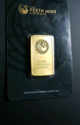 20 Gram 99.  99 Gold Bar - Perth Tamper Evident Bullion.  9999 Fine