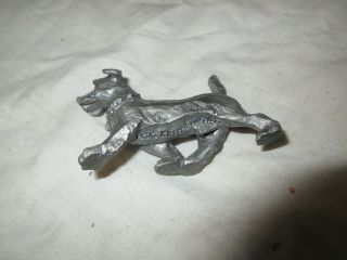 Pewter Dog,  3 " X2 " X1 ",  Signed By Phillip Kraczkowski,  Vintage,  Collectible