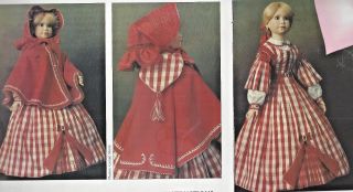 23 " Vintage Fashion - Modern Lady Doll Plaid - Stripe Dress/blouse Top/cape Pattern