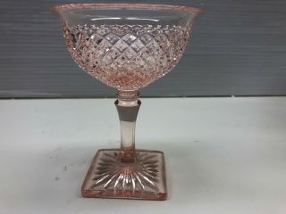 Antique Anchor Hocking Miss America Pink Champagne Glasses Rare