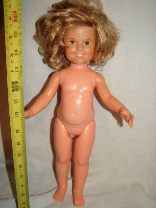 Vintage Vinyl Hard Plastic Doll 16 Inch Ideal Toy Co Shirley Temple Blonde Hair