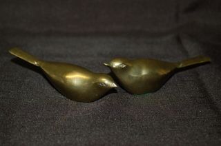 Vintage Brass Bird Pair Approx,  5 1/2 " Long 1 3/4 " Tall