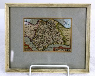 Old Small County Map Of Devonshire In A Frame Postage (devon)