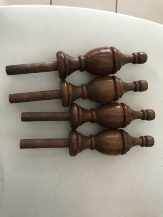 Four Turned Wood Finials Bed Post Pennsylvania House Wood Vintage
