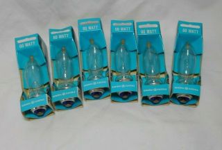 Vintage Flair Ge 6 Count 60 Watts 120 Volt Clear Bulbs Candelabra Large Base