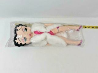 Vintage Betty Boop Doll Plush White Fur Coat And Pretty Pink Satin 18 "