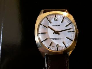 Vintage Gents Avalon Mechanical Wind Up Mens Swiss Made Wrist Watch