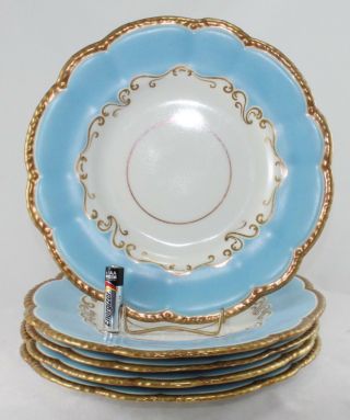 5 Unknown Maker - Antique - (gs & Co. ) - 318 - Robin Egg Blue & White - W/gilt Trim