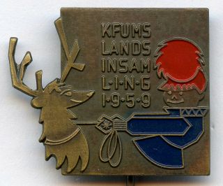 Sweden Scout Kfum Landsinsamling 1959 Badge Pin Grade