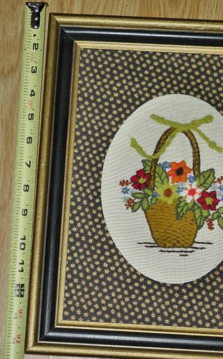 Vintage & Retro CREWEL embroidery art pictures floral wildflowers basket 5