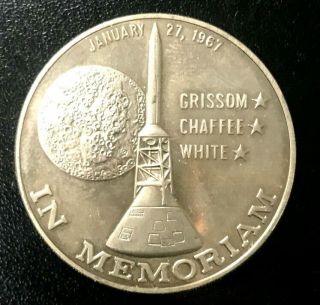 Apollo 1 Commemorative Grissom Chafee White In Memoriam Medal White Metal Russia