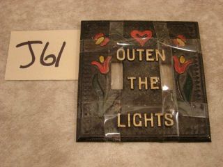 J61 Vintage Outen The Lights Light Switch Cover Plate Metal Die Cast