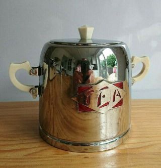 Vintage Art Deco Chrome Plated Tea Caddy