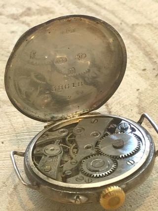 Antique 1912 Pre Ww1 Trench Military Style Watch 925 Silver Repairs Joblot