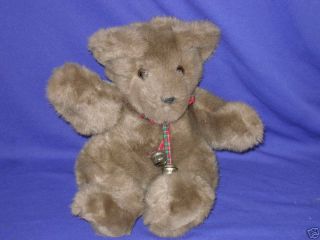 Vintage Christmas Teddy Bear Plush Toy Heartline 1987