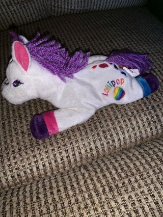 Vtg Lisa Frank Plush Stuffed Lollipop Horse Pony Beanie Animal Rainbow 7 "