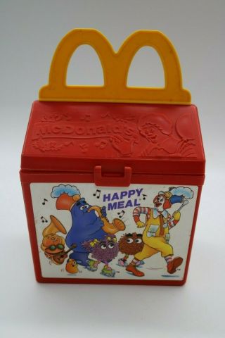 Vintage Mcdonalds Red Happy Meal Plastic Box Fisher Price 1989 Grimace
