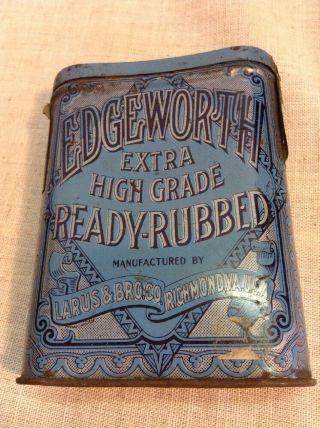 Vintage Antique Tobacco Pipe Cigarette Pocket Metal Tin - Edgeworth Extra High