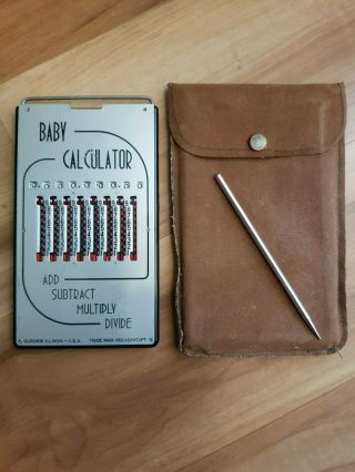 Vintage Baby Calculator / Adding Machine With Case,  Stylus