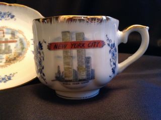 York World Trade Center Vintage Porcelain Tea Cup & Saucer