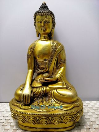 Collectible Old Tibetan Buddhism Brass Buddha Bodhisattva Shakyamuni Statue