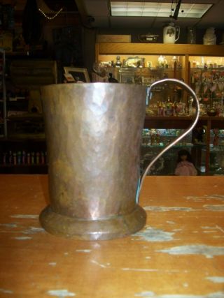 Handmade Arts & Crafts Hammered Copper Tankard/Mug by Colucci Early 1900 ' s 2