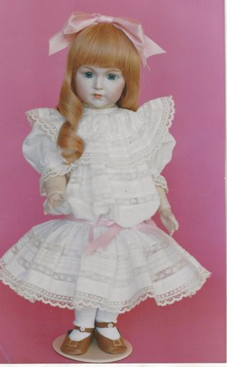 31 " Antique Bru Doll Heirloom French Sew/insert Lace Yoke Dress Underwear Pattern