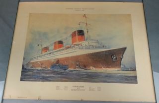 Vintage Ss Normandie Ship 1935 Poster