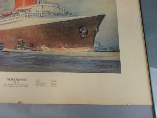 Vintage SS Normandie Ship 1935 Poster 5
