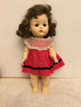 Vintage 10” Hard Plastic Walker Doll Little Girl