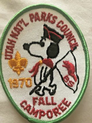 Very Cute Vintage Utah National Parks Council 1970 Fall Camporee Patch Snoopy