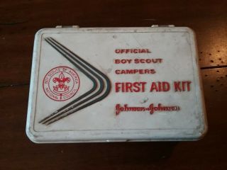 Vintage Boy Scouts Of America First Aid Kit Official Campers Plastic Case