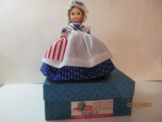 Vintage Madame Alexander Betsy Ross Doll 8 " Never Displayed