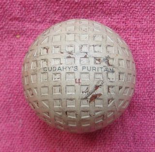 Antique Vintage Cudahy ' s Puritan 4 Golf Ball Mesh Square Dimple 2