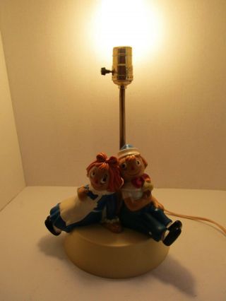 Vintage 1980s Raggedy Ann Lamp with Night Light Great by Dolly Toy Company 2