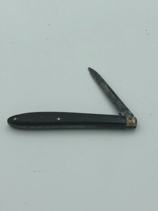 Antique Mini Cutlery Company Pocket Knife Two Blade Wood Handle Branded