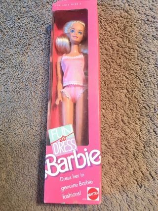 Barbie 1989 Mattel Fun To Dress Barbie Doll 4808 Vintage Pink Lingerie Bra Panty