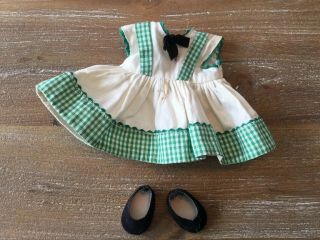 Vintage Vogue Ginny,  School Green & White Checked Dress,  Tag